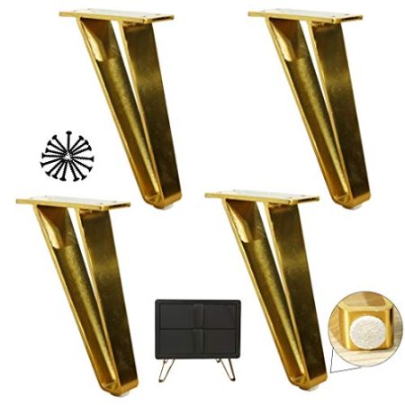 JFUNANQH Set mit 4 Möbelbeinen aus Metall, Sofafüße aus Eisen für Wohnzimmer, Schlafzimmer, Möbelfüße, Küchenschrankbeine, Tischbeine, Badezimmer-Nachttisch-Hardware-Zubehör, verschleißfest