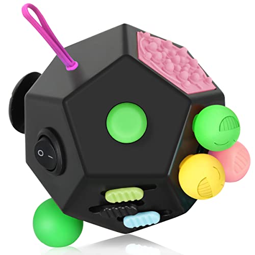 VCOSTORE Fidget Cube mit 12 Seiten, Infinity Cube Fidget Anti Stress Würfel Spielzeug für Erwachsene Kinder mit ADHS,ADD,ASD,ADHD