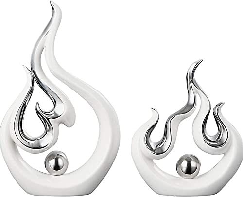 JIAChaoYi Moderne Kreative Weiße Feuerform Keramik Zubehör Home Wohnzimmer Schreibtisch Einrichtung Dekoration Couchtisch Figuren Handwerk