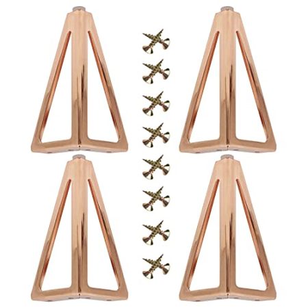 WWERTYY 4 Stück 15 cm Möbelbeine, Metallbeine für Tisch, Schrank, Sofa, Couchtisch, Schreibtisch, mit Schrauben, Möbelersatzfüße in Schwarz/Gold/Silber, D 15 cm (5,9 Zoll)