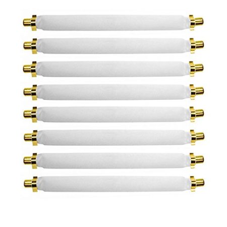 ARLI HD Fensterdurchführung Sat Kabel 8 x Flachkabel 20 cm vergoldet Koaxialkabel extrem flach F Stecker Gummitülle Fenster Tür Wohnwagen Camping HDTV 3D 4K TV 8 Stück