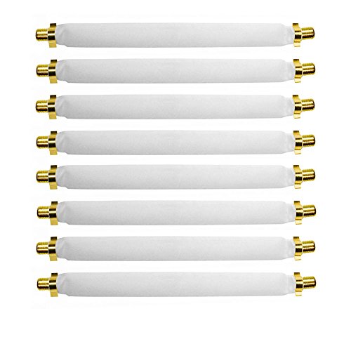 ARLI HD Fensterdurchführung Sat Kabel 8 x Flachkabel 20 cm vergoldet Koaxialkabel extrem flach F Stecker Gummitülle Fenster Tür Wohnwagen Camping HDTV 3D 4K TV 8 Stück