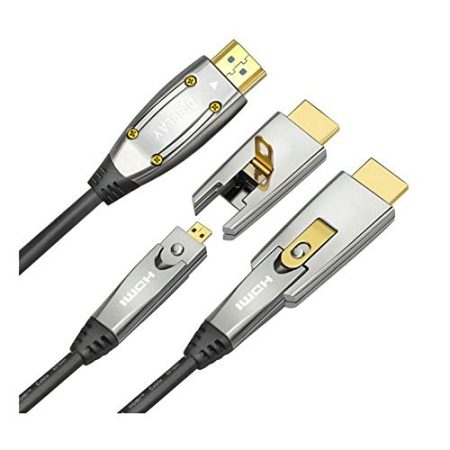 Jeirdus AOC HDMI Glasfaserkabel, 18 Gbit/s, High Speed 4K60HZ, mit kleinen Mikro- und Standard-HDMI-Anschlüssen, einfache Rohrleitung, 10 m