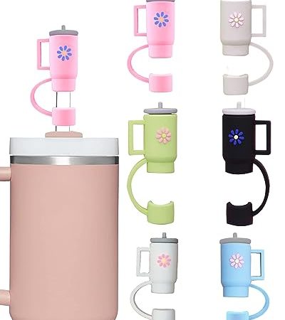 FELIPOSI Strohhalm-Abdeckkappe für Stanley-Becher, 6 Stück Silikon-Strohhalm-Abdeckungen, kompatibel mit Stanley Becher mit Griff, Strohhalm-Abdeckkappe 10 mm für Stanley-Becher-Zubehör (Becher)