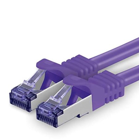 1aTTack.de Cat.7 Netzwerkkabel 3,0 m - Violett - 1 Stück - Cat7 Patchkabel (SFTP/PIMF/LSZH) Rohkabel 10 Gb/s mit Rj 45 Stecker Cat.6a - 1 x 3 Meter Violett