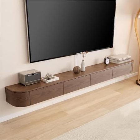 WOLWES Wandmontierter TV-Schrank, TV-Schrank, TV-Schrank Aus Holz, Moderner TV-Schrank, Schwimmender TV-Schrank Aus Holz, Media Entertainment Center TV-Schrank Mit Schubladen(180 * 30 * 20cm)