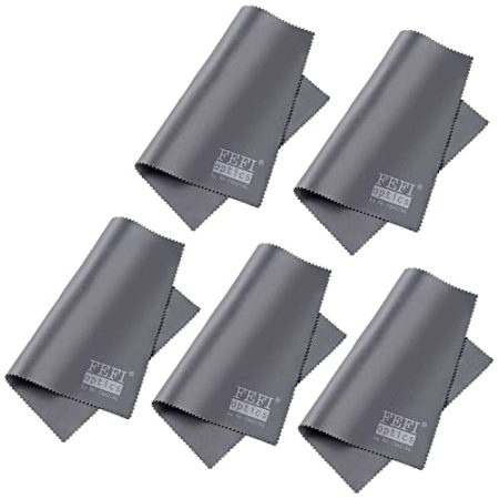 FEFI - 5x Mikrofaser Brillenputztuch 15x18cm in hochwertiger Optikerqualität