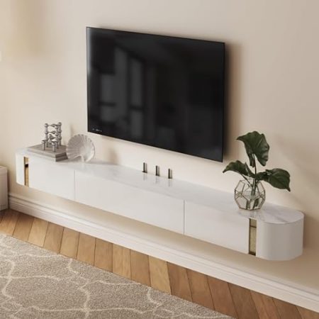 YUZDNM Tv Schrank Hängend - Wandmontage TV-Schrank - Tv Lowboard, 150 cm TV-Schrank, TV-Lowboard-Board, Hängender Wandschrank, Schwebendes TV-Wandregal Mit 2 Schubladen, Für Wohnzimmer/Schlafzimmer