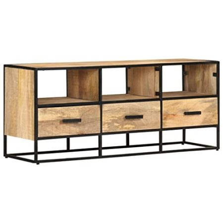 VACARX TV-Schrank 110x30x45 cm Mangoholz rau