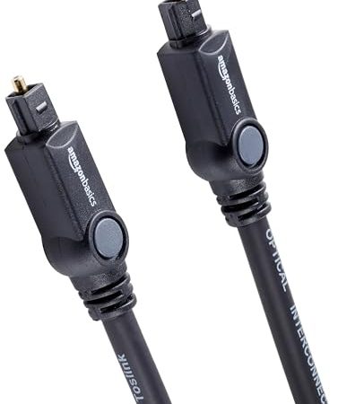 Amazon Basics Toslink Optisches Digital-Audiokabel, 1.8 m, Schwarz, Fernseher