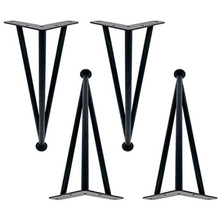 Verstellbare moderne industrielle Möbelbeine, 4 Stück, Metallfüße für Couchtische, Schreibtische, Betten, schwarz, 20 cm