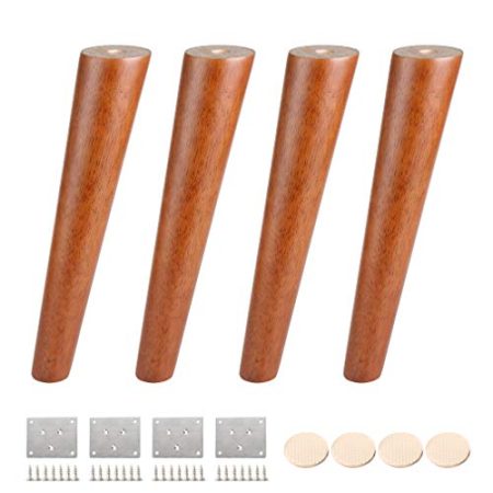 WYRMB Massivholz-Möbelbeine, Couchtischbeine, neigbare, konische Sofabeine, DIY-Ersatzbeine für Couch/Schrank/DIY-Schreibtisch/TV-Schrank/Nachttisch, mit Zubehör, 4er-Set (30 cm/11,8 Zoll)