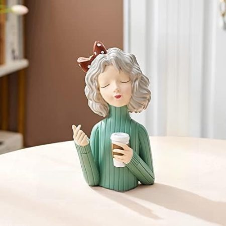 jiaquanwufeng-2022 Dekorative Ornamente Harz Skulptur Moderne Dekoration Wohnzimmer Dekoration Zubehör Mädchen Schlafzimmer Cafe Dekoration Geschenke Dekorative Statue (Color : Clear)