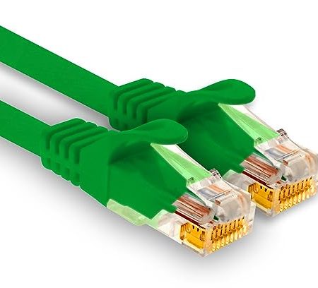 1aTTack.de - 1 X 7,5m Cat7 Netzwerkkabel, Cat.7 Ethernet, Lan & Cat 7 Patchkabel für maximale Internet Geschwindigkeit & verbindet alle Geräte mit RJ 45 Buchse Grün