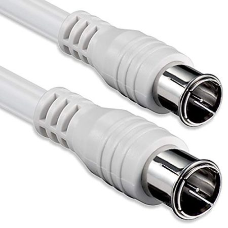 1aTTack SAT Anschluss Kabel Antennenkabel Quick F-Stecker auf Quick F-Stecker doppelt geschirmt (Al Folienschirmung + Geflecht) 100db Stecker undKupplung zu 100% geschirmt mit Schirmblech 3,75 Meter weiss