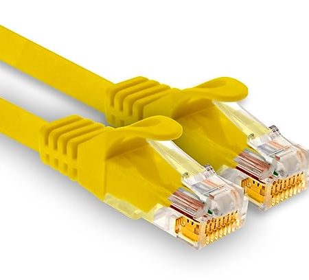 1aTTack.de - 1 X 7,5m Cat7 Netzwerkkabel, Cat.7 Ethernet, Lan & Cat 7 Patchkabel für maximale Internet Geschwindigkeit & verbindet alle Geräte mit RJ 45 Stecker Gelb