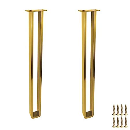 2 Stück Möbelfüße Metall Tischbeine Edelstahl Möbelbeine DIY Ersatz Stützfuß für Sitzbank,Couchtisch,TV-Schrank,Nachttisch,Esstische,Schubladen,Sideboard,mit Schrauben,Gold (70cm(27.6in))