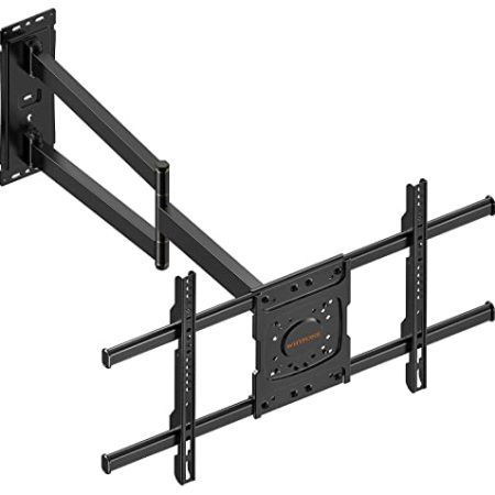 TV-Halterung, TV-Wandhalterung, strapazierfähig, Gelenkverlängerung, schwenkbar, neigbar, passend für Einzelbolzen, 71.1 cm Verlängerung, max. Traglast: 40.9 kg, VESA 600x400–100x100 mm WHYFONE