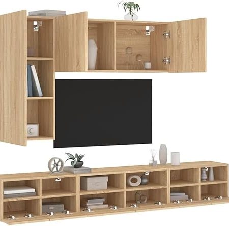 Wrobelax Moderne TV-Wandschränke, freie Kombination, verstellbar, Medien-Entertainment-Center-Aufbewahrungsregal – 5-teiliger TV-Schrank für Wohnzimmer, Schlafzimmer