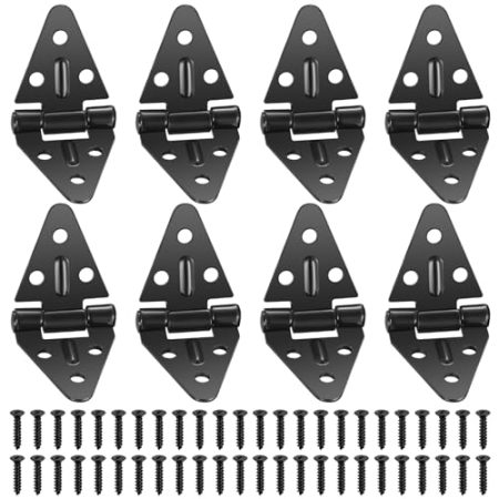 8 Stück Scharniere Klappbar, 180 Grad Scharnier Schwarz Klappscharnier, Klappenscharnier, Möbelscharnier, für Schrank, Garderobe, Holzkiste, Klapptisch, Gartentüren Scharniere