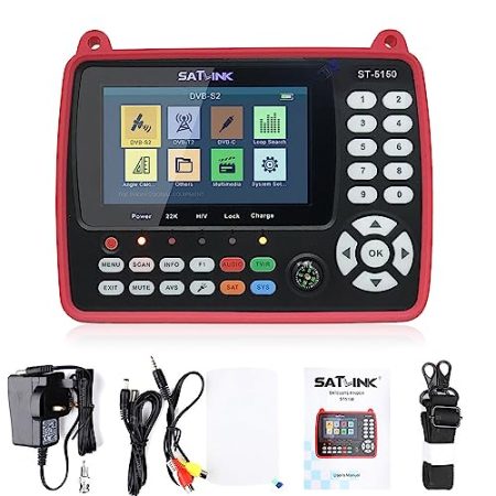 VISLONE Satfinder Messgerät ST-5150 DVB-S2 / T2 / C COMBO HD Satelliten-TV-Signalfinder Digitaler Handsignalmesser Satellitenfinder H.265