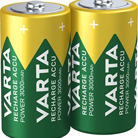 VARTA Batterien C Baby, wiederaufladbar, Recharge Accu Power, Akku, 3000 mAh Ni-MH, ohne Memory Effekt, vorgeladen, sofort einsatzbereit, 2 Stück