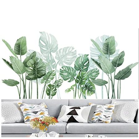 Grüne Pflanze Wandaufkleber,Blätter Wandaufkleber, Tropische Grüne Verlässt Pflanze Wandtattoo Wandsticker,Blätter Groß Wandtattoo Wandaufkleber,Für Kinderzimmer Wohnzimmer Schlafzimme Dekoration