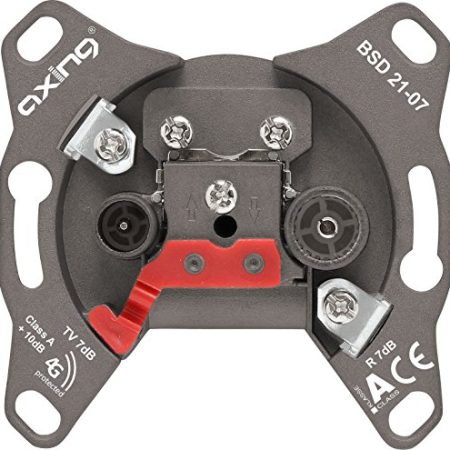 Axing BSD 21-07 Breitbandsteckdose Durchgangsdose mit 7 dB Anschlussdämpfung