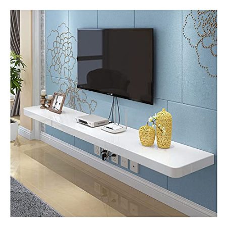 Vendics Tv-Ständer Schrank Tv-Wandeinheiten Für Wohnzimmer Medienkonsole Schwebende Tv-Ständer Wandmontierte Tv-Schrank Für Wohnzimmer Unterhaltung Zimmer Büro/White/160X24X2.5Cm