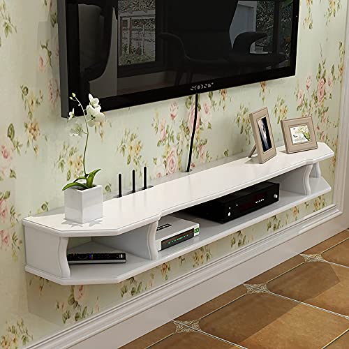 IBOWZ Schwimmende TV-Einheit Schwebender TV-Schrank, Multimedia-Aufbewahrungsregal aus massivem Holz, Unterhaltungseinheit zur Wandmontage für kleine Wohnungen, Wohnzimmer, Schlafzimmer