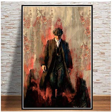 wzgsffs Peaky Blinders Cillian Murphy TV-Show Poster Wandkunst Bild Poster und Drucke Leinwand Gemälde für Room Home Decor -60x80cm Kein Rahmen