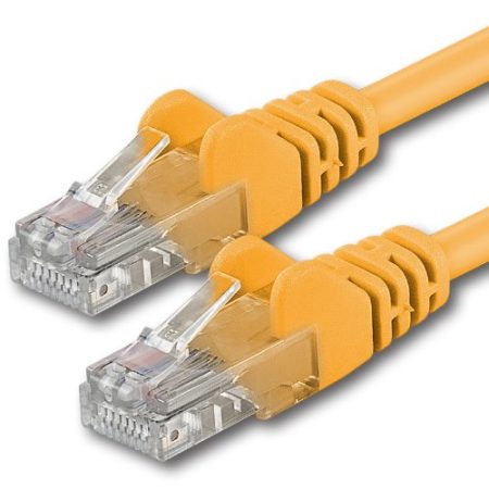 1aTTack.de 10m - gelb - 1 Stück - CAT.6 CAT6 Ethernet-Lan-Netzwerk-Kabel 1000 Mbit/s Patchkabel