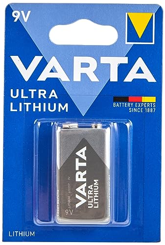 VARTA Batterien 9V Blockbatterie, 1 Stück, Ultra Lithium, hohe Leistung für Rauchmelder, Brand- & Feuermelder, Digitalkamera