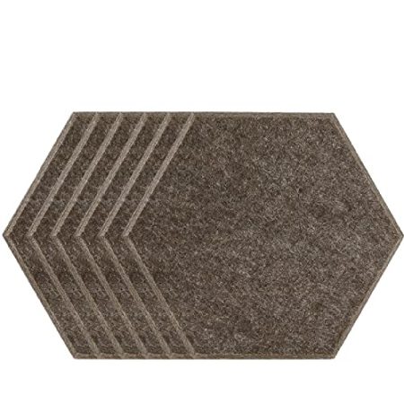 6 STÜCKE Schalldichte Wandaufkleber Schallabsorbierende Wandaufkleber Familie Schlafzimmer Studio Schalldichte Dekoration Zubehör-Kaffee_1.0cm Hohe Dichte