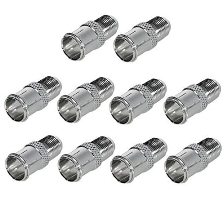 ARLI HD Schnellstecker Prüfstecker F Quick 10x Stecker auf F Buchse Kabel Sat Adapter F-Stecker Kupplung auf F-Quick Schnellstecker Sat F-Quickstecker für Koaxialkabel Antennenkabel 4k UHD 10 Stück