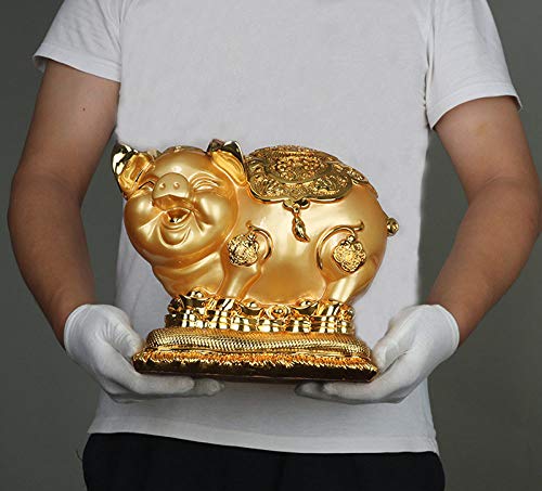 HUANSUN Kreative goldene Sparschwein Wohnaccessoires Zubehör Moderne Harz Handwerk Geschäftsgeschenke Wohnzimmer TV-Schrank Ornamente, eine Beschichtung Golden S.