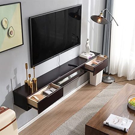 Vendics Tv-Schrank Tv-Ständer Moderner Minimalistischer Tv-Schrank Tv-Schrank Wohnzimmer Schlafzimmer Kreative Möbel Mit Regalen Für Die Aufbewahrung Von Medien/Black Walnut