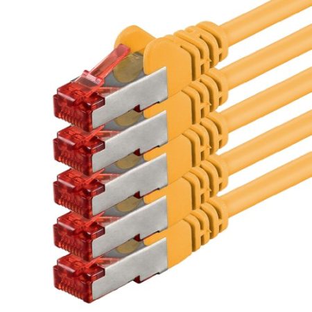 1aTTack.de 5x 0,25m - Cat 6 Netzwerk-Kabel Patch-Kabel Cat6 RJ45 SFTP - Gelb