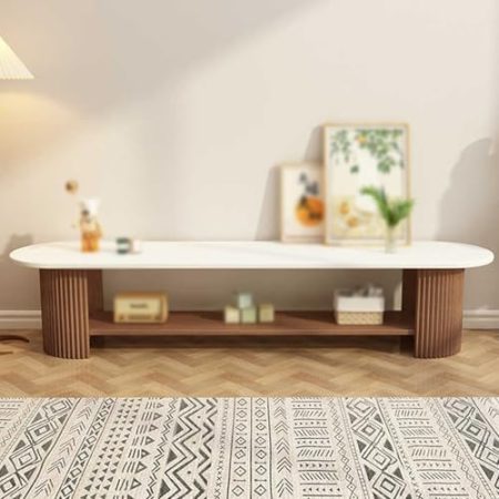 WTIWJY TV Schrank Lowboard Board, Unterhaltungszentrum TV-Tisch Medienkonsole, Wohnzimmer Möbel Board mit Stauraum, für Wohnzimmer Esszimmer und Schlafzimmer(Dark Brown)