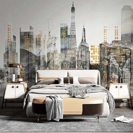 ZEZILE 3D Tapete Stadt Gebäude Architektur Muster Zuhause Dekoration Malerei Schlafzimmer TV Hintergrund Wandbild Zubehör