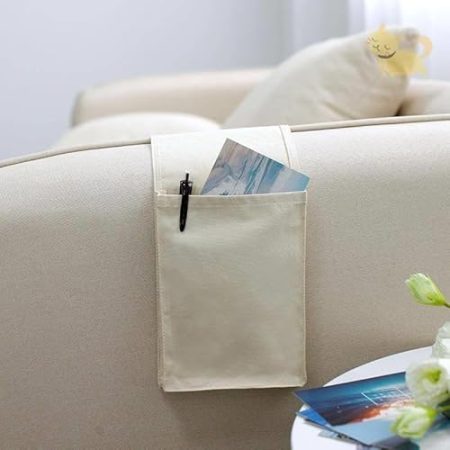 Aufbewahrungstasche für Sofas, Sessel, TV-Fernbedienung; aus Baumwollleinen für ultimative Haltbarkeit; geeignet für Schlafzimmer, Wohnzimmer