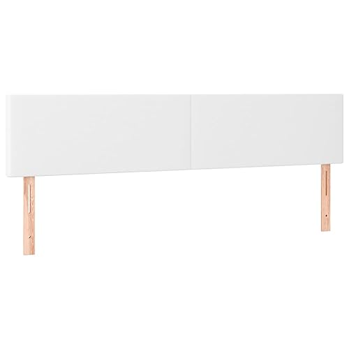 vidaXL LED Kopfteil Polsterkopfteil Bettkopfteil Betthaupt für Bett Bettrahmen Bettgestell Schlafzimmer Bettzubehör Weiß 160x5x78/88cm Kunstleder