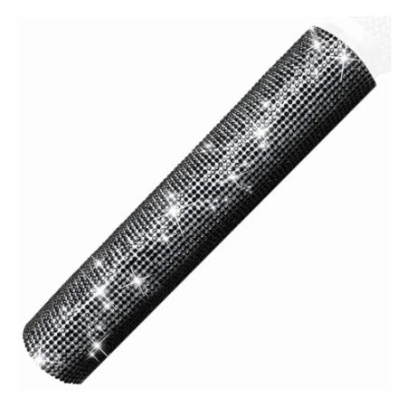 Yuattory Mikrofongriffabdeckung, Glitzernde Glitzer-Strass-MikrofongriffhüLle für Party und TV-Show, für die Meisten Drahtlosen Mikrofone, Schwarz