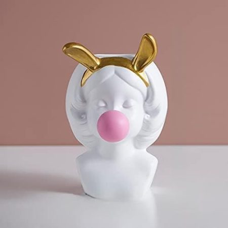 xuejuanshop Home Decoration Figuren Desktop Dekoration Makeup Pinsel Pot Snundtribies Lagerung Mädchen Zubehör Zimmer Mädchen Geschenk (Color : Rabbit-11.5cm)
