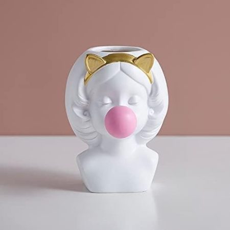 xuejuanshop Home Decoration Figuren Desktop Dekoration Makeup Pinsel Pot Snundtribies Lagerung Mädchen Zubehör Zimmer Mädchen Geschenk (Color : Cat-10cm)