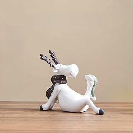 xuejuanshop Dekoration Zubehör for Wohnzimmer Deer Figur Tier Figuren Figuren for Innenraum Moderne Tierfigur (Color : Red)