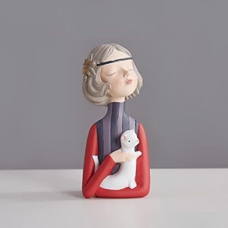 xuejuanshop Wohnkultur Figuren for Innenraum Wohnzimmer Schreibtisch Dekoration Zubehör Statue Skulptur Mädchen Wohnzimmer Ornamente (Color : 15.5 Modern Girl-R)