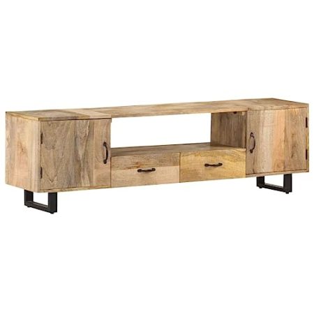 AJSEOYBS Fernsehen MöBel,Lowboard Wohnzimmertv-Schrank 160x30x45 cm Massivholz Mangogeeignet Geeignet für Arbeitszimmer, Wohnzimmer, Schlafzimmer und Empfangsräume