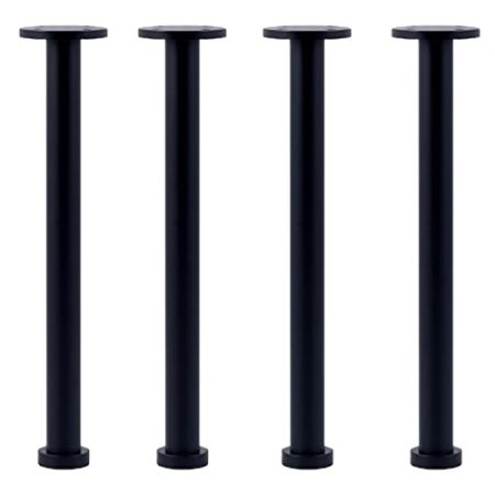 4 Stück Möbelbeine Messing Sofafüße Schwarz Verstellbare Möbelfüße Schrank Stühle Füße Stützbeine Ersatz Metall Bettbeine DIY Möbel Zubehör, mit Schrauben (25cm/9.8in)