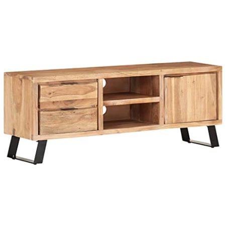 ZQQLVOO TV-Schrank,TV-Schränke, TV-Lowboard, Fernsehschrank, Fernsehtisch, Beistelltische, Sideboard, Kommoden, 120x30x42 cm Akazie Massivholz mit Naturkanten